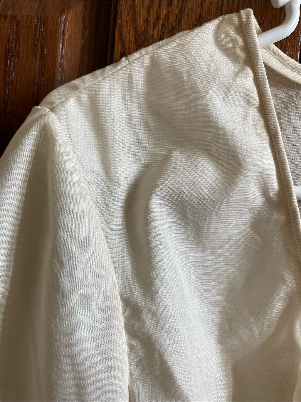 Vintage 70s 80s Dacron Dirndl Blouse Crop Top Cream Lace Trachten Oktoberfest — image 5 of 7